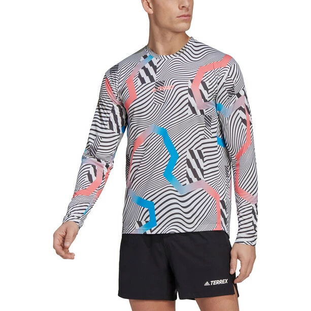 Adidas TERREX Trail Graphic Longsleeve Shirt Men white/black 4 Adidas TERREX Trail Graphic Longsleeve Shirt Men white/black - Image 2