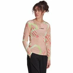 Adidas TERREX Trail Graphic Longsleeve Shirt Women almost lime/acid red -Training Shirts Shop adidas terrex trail graphic longsleeve shirt women almost lime acid red 4