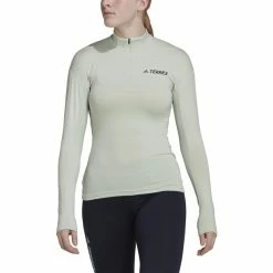 Adidas TERREX XPR Longsleeve Shirt Women linen green -Training Shirts Shop adidas terrex xpr longsleeve shirt women linen green 2