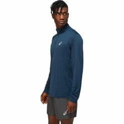 Asics Core LS 1/2 Zip Top Men french blue -Training Shirts Shop asics core ls 1 2 zip top men french blue 3