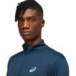 Asics Core LS 1/2 Zip Top Men french blue -Training Shirts Shop asics core ls 1 2 zip top men french blue 4