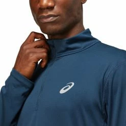 Asics Core LS 1/2 Zip Top Men french blue -Training Shirts Shop asics core ls 1 2 zip top men french blue 5