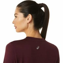 Asics Runkoyo Mock Neck LS Top Women deep mars -Training Shirts Shop asics runkoyo mock neck ls top women deep mars 5