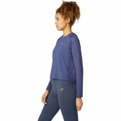 Asics SMSB Run LS Top Women thunder blue/birch 10 Asics SMSB Run LS Top Women thunder blue/birch -Training Shirts Shop asics smsb run langarm oberteil damen thunder blue birch 3