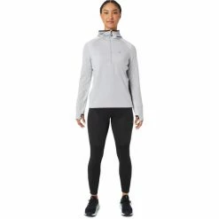 Asics Winter Run Hoodie Women glacier grey heather/performance black -Training Shirts Shop asics winter run hoodie women glacier grey heather performance black 3