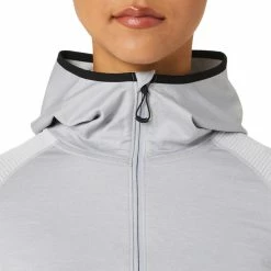 Asics Winter Run Hoodie Women glacier grey heather/performance black -Training Shirts Shop asics winter run hoodie women glacier grey heather performance black 5