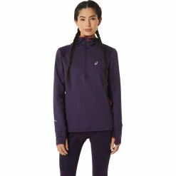 Asics Winter Run Hoodie Women night shade heather/nova orange