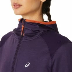 Asics Winter Run Hoodie Women night shade heather/nova orange -Training Shirts Shop asics winter run hoodie women night shade heather nova orange 6