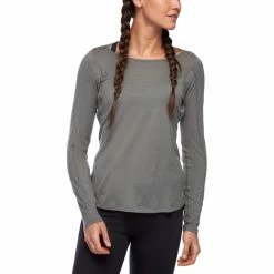 Black Diamond Rhythm LS Tee Women nickel -Training Shirts Shop black diamond rhythm ls tee women nickel 2