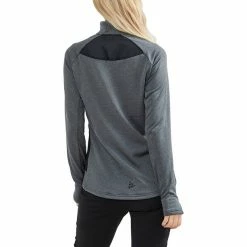 Craft Core Trim Thermal Midlayer Women dark grey melange -Training Shirts Shop craft core trim thermal midlayer women dark grey melange 4
