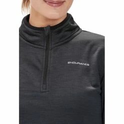 Endurance Vironic Waffle Melange Loose Fit Midlayer Women black -Training Shirts Shop endurance vironic waffle melange loose fit midlayer women black 6