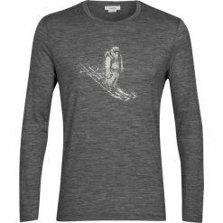 Icebreaker Tech Lite II Skiing Yeti LS Tee Men gritstone heather