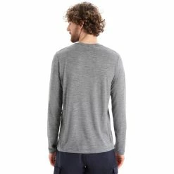 Icebreaker Tech Lite II Skiing Yeti LS Tee Men gritstone heather -Training Shirts Shop icebreaker tech lite ii skiing yeti ls tee men gritstone heather 3