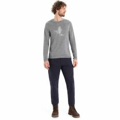 Icebreaker Tech Lite II Skiing Yeti LS Tee Men gritstone heather -Training Shirts Shop icebreaker tech lite ii skiing yeti ls tee men gritstone heather 4