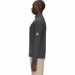 Mammut Aegility Half Zip Longsleeve Shirt Men phantom melange-white -Training Shirts Shop mammut aegility half zip longsleeve shirt men phantom melange white 4