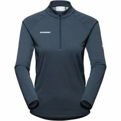 Mammut Aegility Half Zip Longsleeve Shirt Women marine melange-white