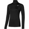 Mizuno Impulse Core LS HZ Tee Women black -Training Shirts Shop mizuno impulse core ls hz tee women black 1