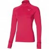 Mizuno Warmalite LS HZ Tee Women rose red -Training Shirts Shop mizuno warmalite ls hz tee women rose red 1