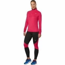 Mizuno Warmalite LS HZ Tee Women rose red -Training Shirts Shop mizuno warmalite ls hz tee women rose red 3