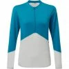 Mountain Equipment Nava LS Zip Tee Women mykonos/glacier -Training Shirts Shop mountain equipment nava ls zip tee women mykonos glacier 1