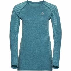 Odlo Essential Seamless LS Crew Neck T-Shirt Women reef waters melange
