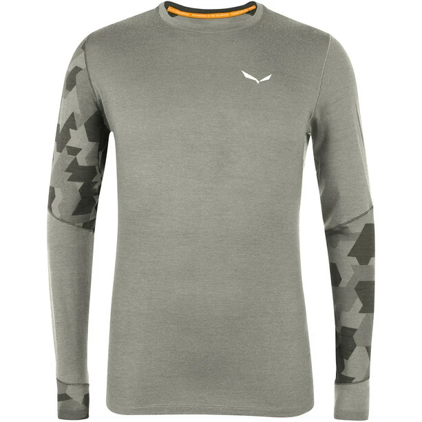 SALEWA Cristallo Warm Alpine Merino Responsive LS Tee Men heather grey 3 SALEWA Cristallo Warm Alpine Merino Responsive LS Tee Men heather grey