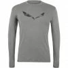 SALEWA Pure Logo Alpine Merino Responsive LS Tee Men grey melange -Training Shirts Shop salewa pure logo alpine merino responsive ls tee men grey melange 1