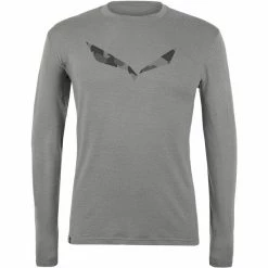SALEWA Pure Logo Alpine Merino Responsive LS Tee Men grey melange