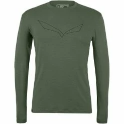 SALEWA Pure Logo Alpine Merino Responsive LS Tee Men thyme