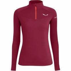 SALEWA *Sennes Dry Half Zip LS Tee Women rhodo red