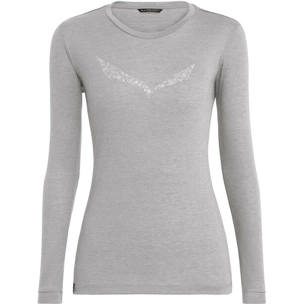 SALEWA Solidlogo Dry LS Tee Women heather grey 3 SALEWA Solidlogo Dry LS Tee Women heather grey