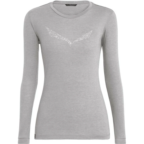 SALEWA Solidlogo Dry LS Tee Women heather grey 4 SALEWA Solidlogo Dry LS Tee Women heather grey - Image 2