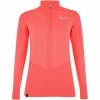 SALEWA Zebru Responsive Half Zip Tee Women fluo coral -Training Shirts Shop salewa zebru responsive half zip t shirt damen fluo coral 1