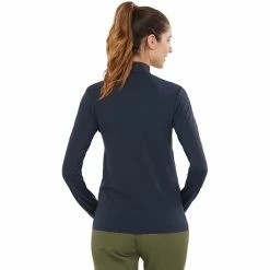 Salomon Comet Seamless Half Zip LS Shirt Women night sky/mood indigo -Training Shirts Shop salomon comet seamless half zip ls shirt women night sky mood indigo 3