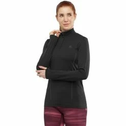 Salomon Comet Seamless Half Zip Shirt Women black/ebony -Training Shirts Shop salomon comet seamless half zip shirt women black ebony 3