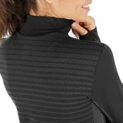 Salomon Comet Seamless Half Zip Shirt Women black/ebony -Training Shirts Shop salomon comet seamless half zip shirt women black ebony 5