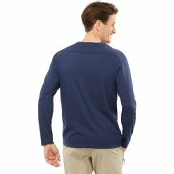 Salomon Essential LS Shirt Men mood indigo -Training Shirts Shop salomon essential ls shirt men mood indigo 3