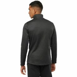 Salomon Transition Half Zip LS Shirt Men black/heather -Training Shirts Shop salomon transition half zip ls shirt men black heather 3