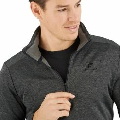 Salomon Transition Half Zip LS Shirt Men black/heather -Training Shirts Shop salomon transition half zip ls shirt men black heather 4