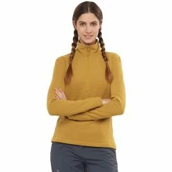 Salomon Transition Half Zip LS Shirt Women cumin -Training Shirts Shop salomon transition half zip ls shirt women cumin 2
