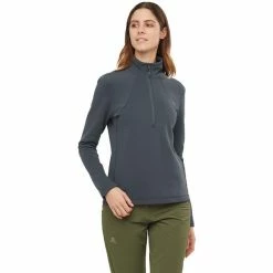 Salomon Transition Half Zip LS Shirt Women ebony -Training Shirts Shop salomon transition half zip ls shirt women ebony 2