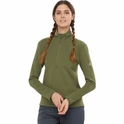 Salomon Transition Half Zip LS Shirt Women olive night -Training Shirts Shop salomon transition half zip ls shirt women olive night 3