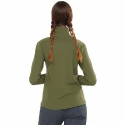 Salomon Transition Half Zip LS Shirt Women olive night -Training Shirts Shop salomon transition half zip ls shirt women olive night 4