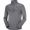 Salomon Transition Half Zip Mid LS Shirt Men ebony/heather -Training Shirts Shop salomon transition half zip mid ls shirt men ebony heather 1