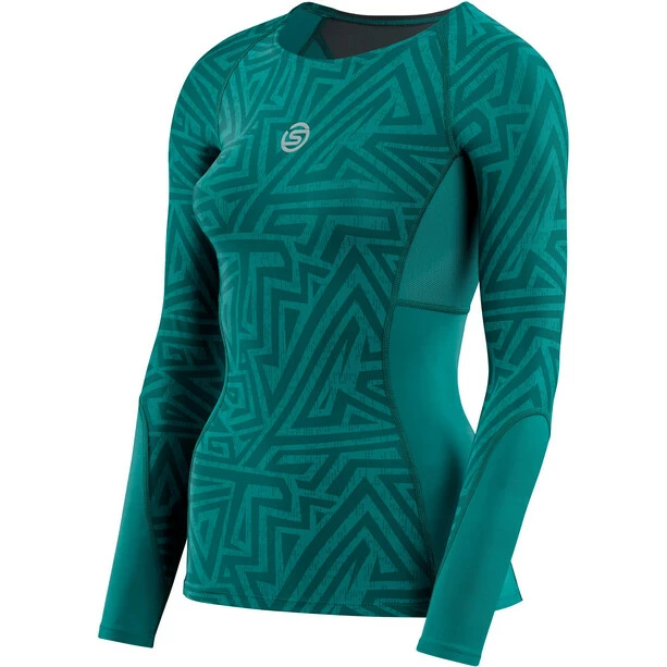 Skins Series-3 Compression LS Top Women lt. teal angle 3 Skins Series-3 Compression LS Top Women lt. teal angle
