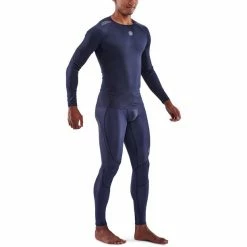 Skins Series-3 LS Top Men navy blue -Training Shirts Shop skins series 3 ls top men navy blue 4