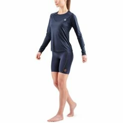Skins Series-3 LS Top Women navy blue -Training Shirts Shop skins series 3 ls top women navy blue 4