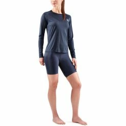 Skins Series-3 LS Top Women navy blue -Training Shirts Shop skins series 3 ls top women navy blue 5