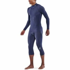 Skins Series-3 Thermal LS Shirt Men navy blue -Training Shirts Shop skins series 3 thermal ls shirt men navy blue 4
