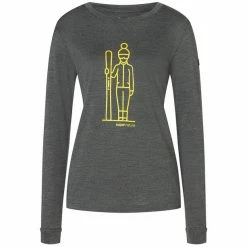 Super.natural Skianto LS Shirt Women pirate grey melange/gold